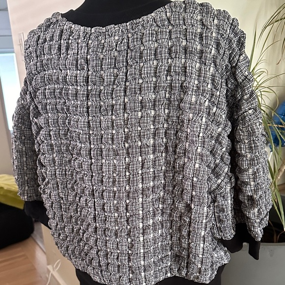 Maeve by Anthropologie Puff Sleeve Bubble Top Textured Women's Top - XLarge - Picture 8 of 13